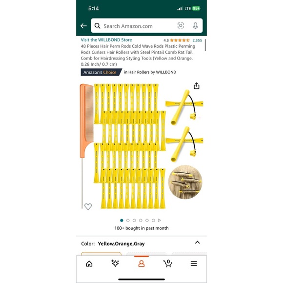 48-Piece Perm Rods / Curlers / Cold Wave
Rods & Steel Pintail/Rat Tail Comb - Picture 5 of 6